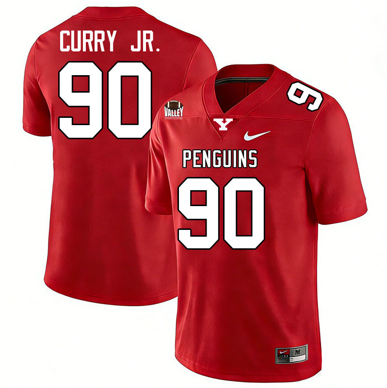 Youngstown State Penguins #90 Ebony Curry Jr. College Football Jerseys,Uniforms-Red